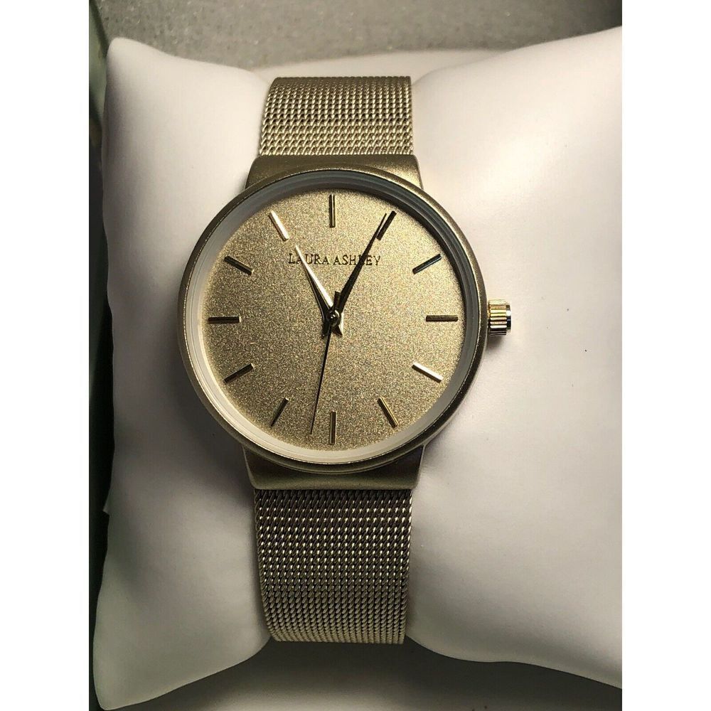 Laura Ashley LA31043YG Women Stainless Steel Analog Gold Dial Quartz Watch BW113
